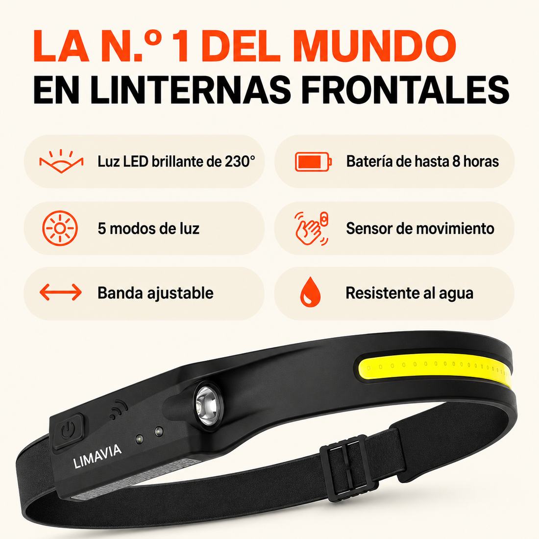 Linterna frontal LED