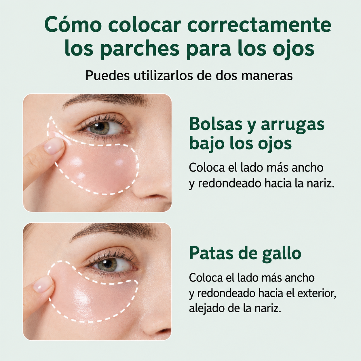 Parches de colágeno para los ojos