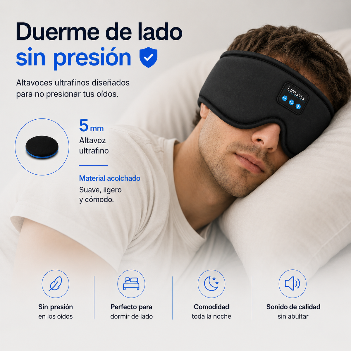 Antifaz para dormir con auriculares