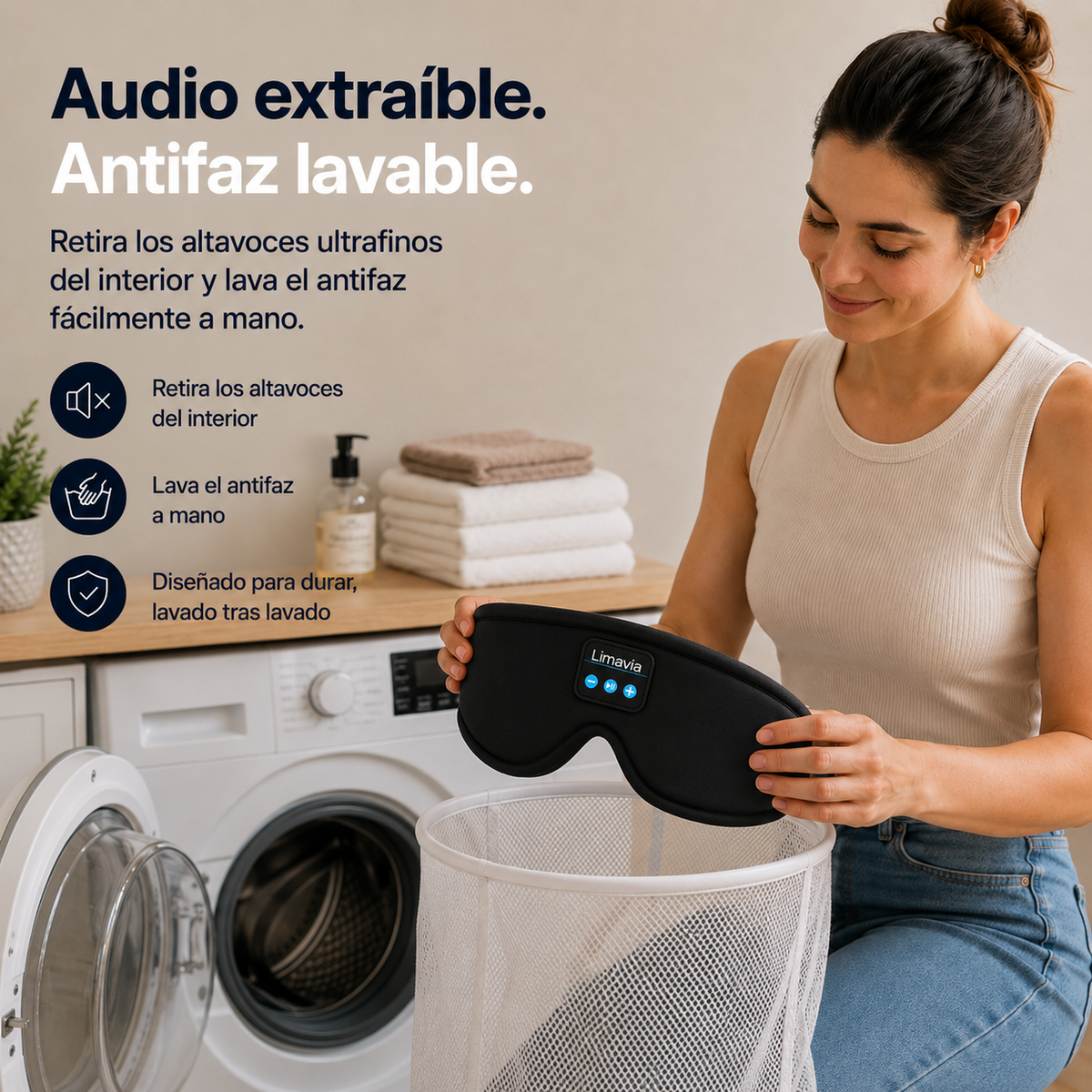 Antifaz para dormir con auriculares